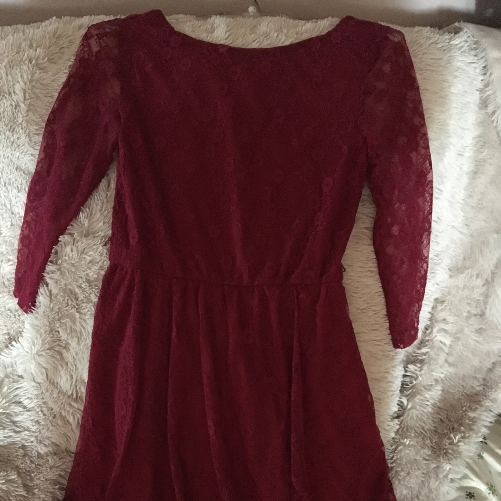 Delia's red lace long sleeve dress