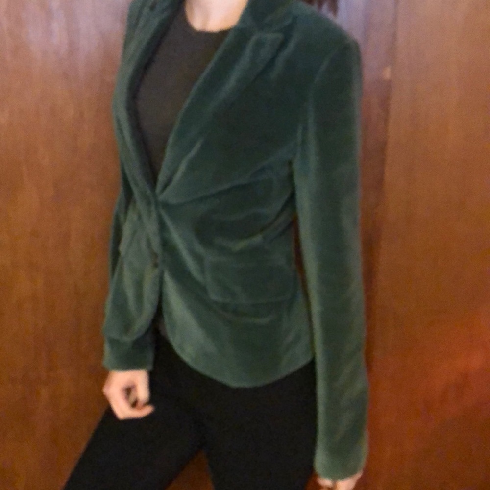 Thrift Store Vintage Green Velvet Blazer