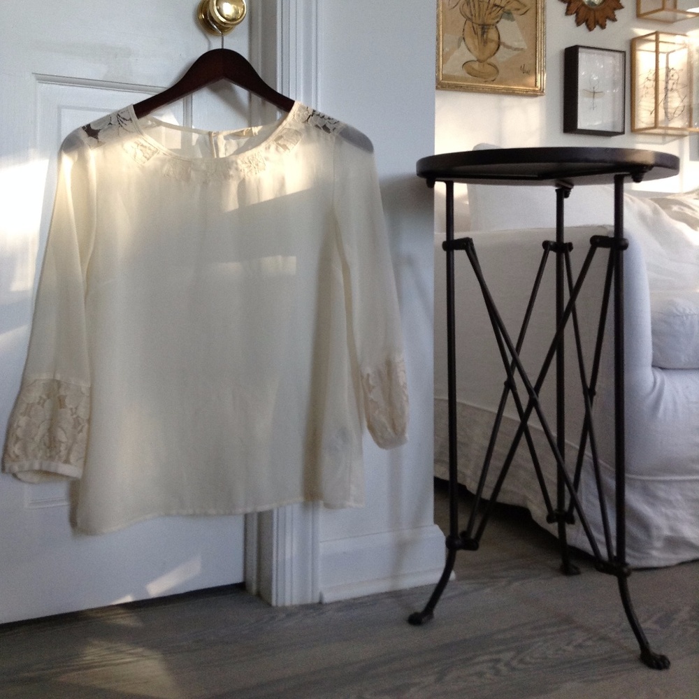 Delicate, Sheer Cream Blouse – Urban Outfitters