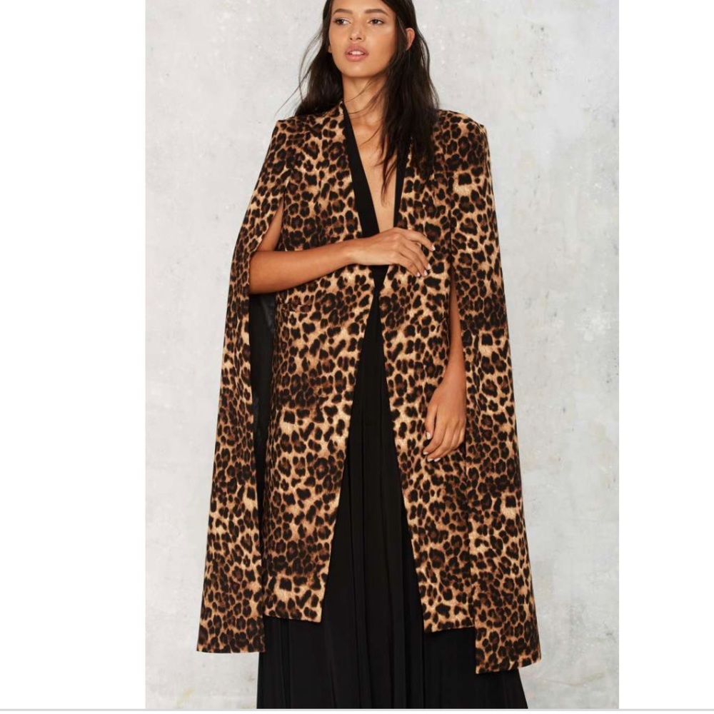 Lavish Alice Cape Coat Leopard Print