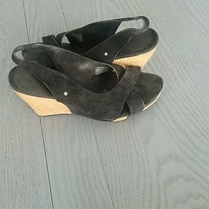 Ugg suede cork wedge sandals