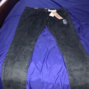 Dark blue acid wash jeans