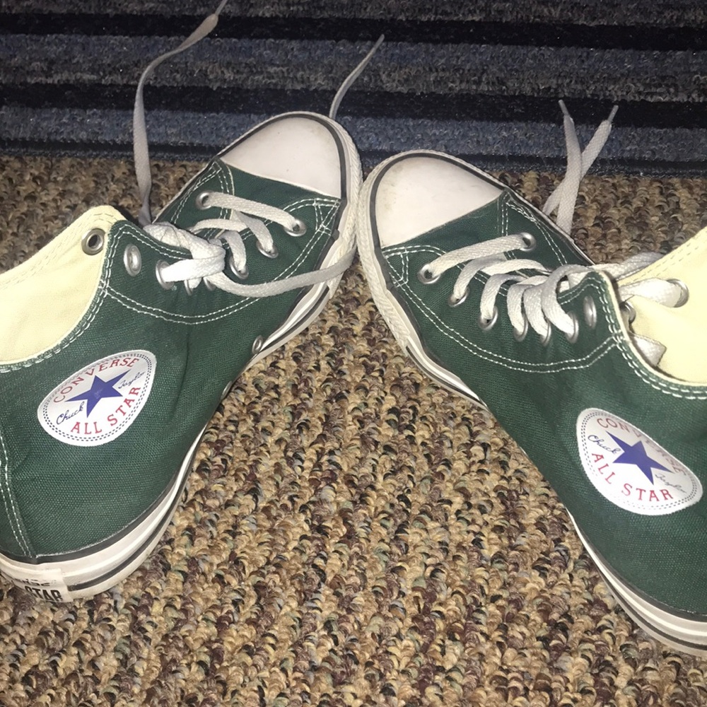 Dark forest green converse