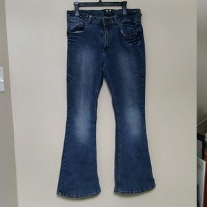Denim flared jeans