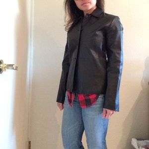 Pristine black leather jacket