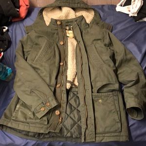 Green Long Winter Coat