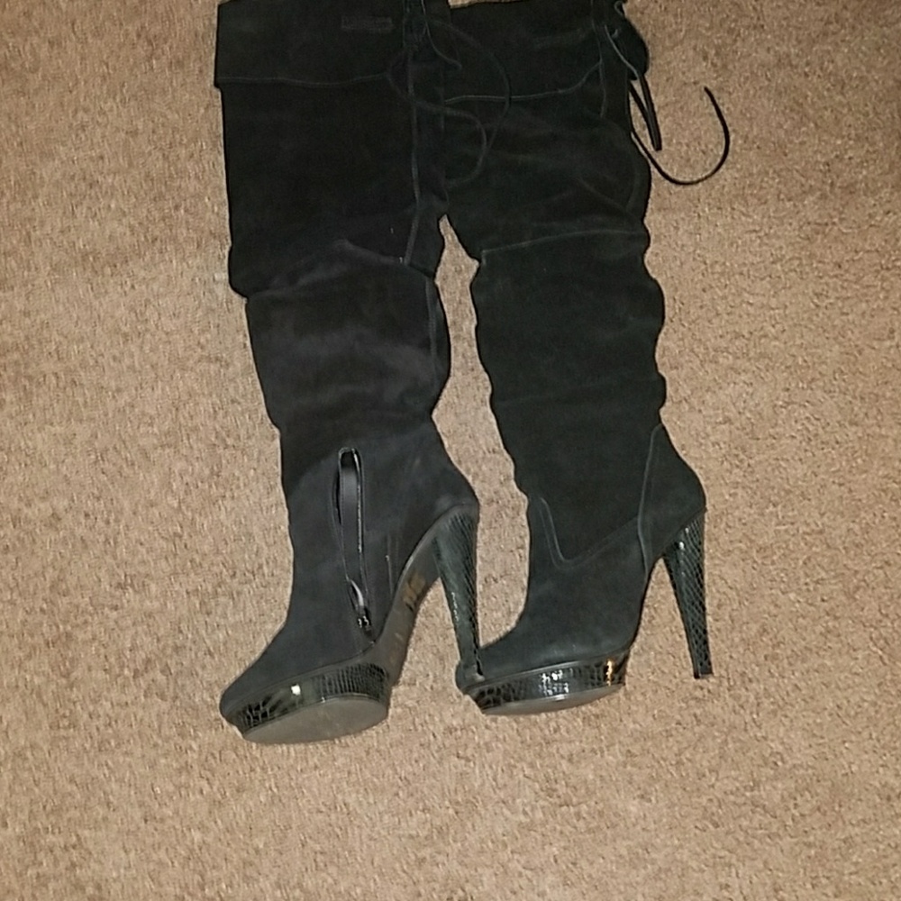 Black over the knee boots