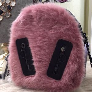 Madden Girl Blush Faux Fur Crossbody Bag