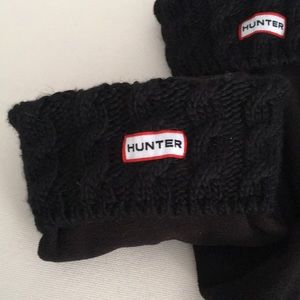 Hunter Black Cable Knit Socks M