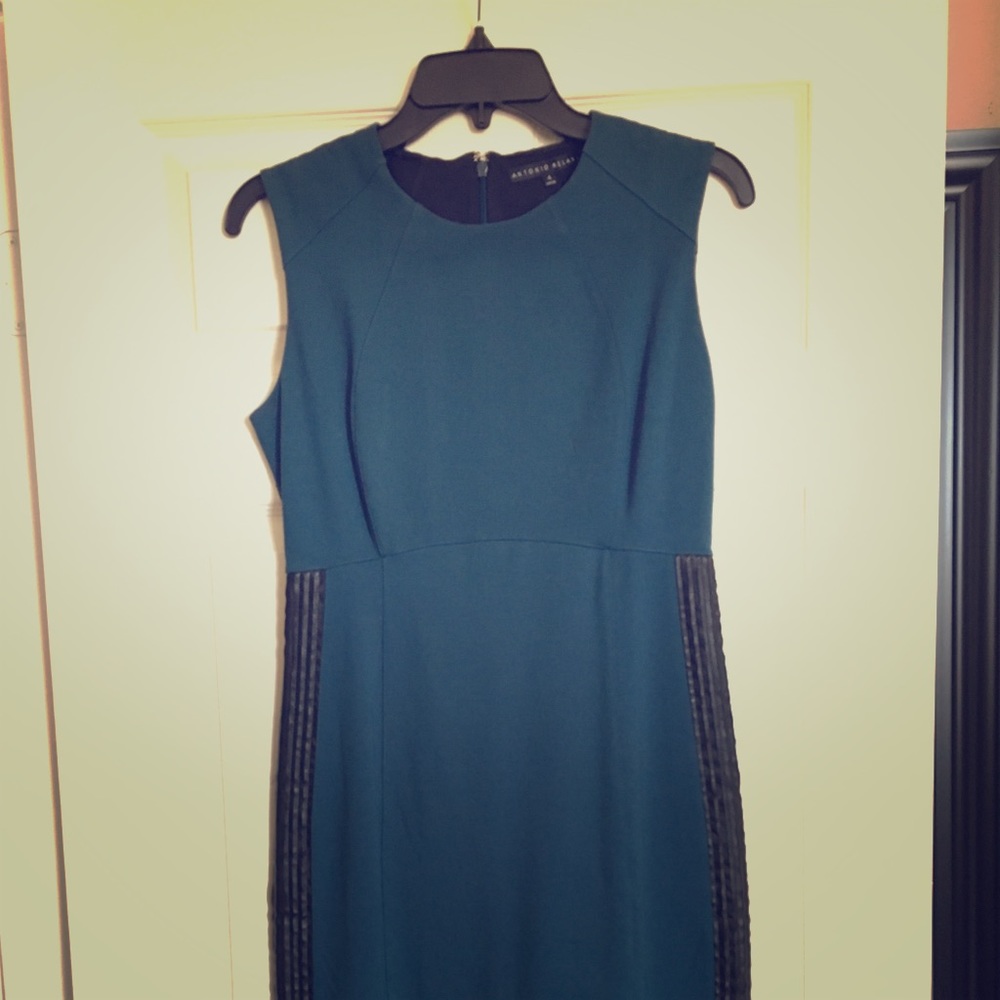 Size 4 Antonio Melani Pine/Dark Green Sheath Dress