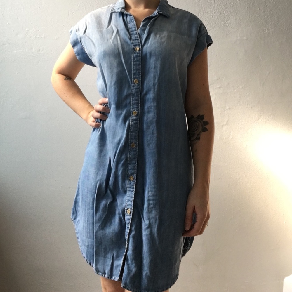 Chambray Collared Dress