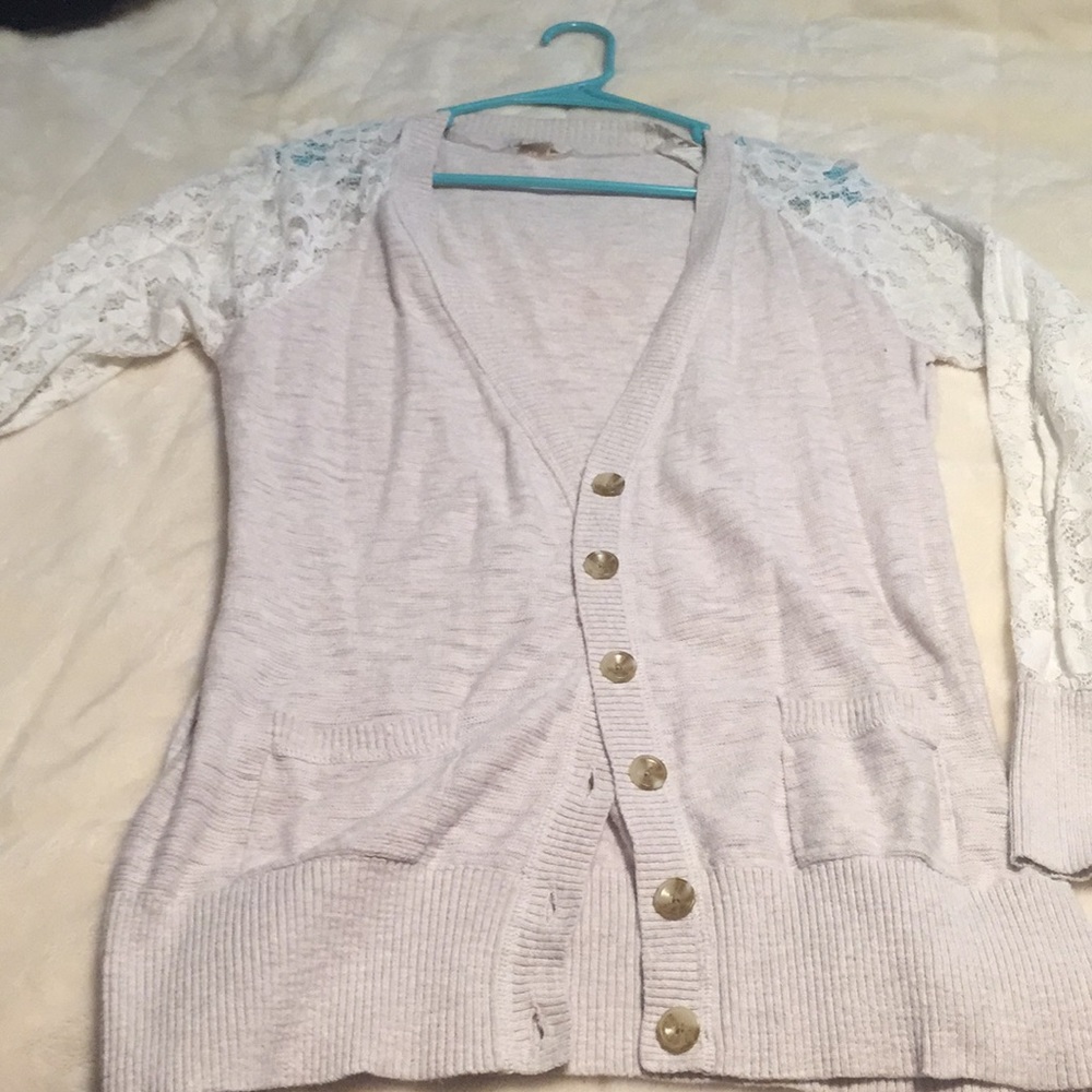 Beige and lace cardigan