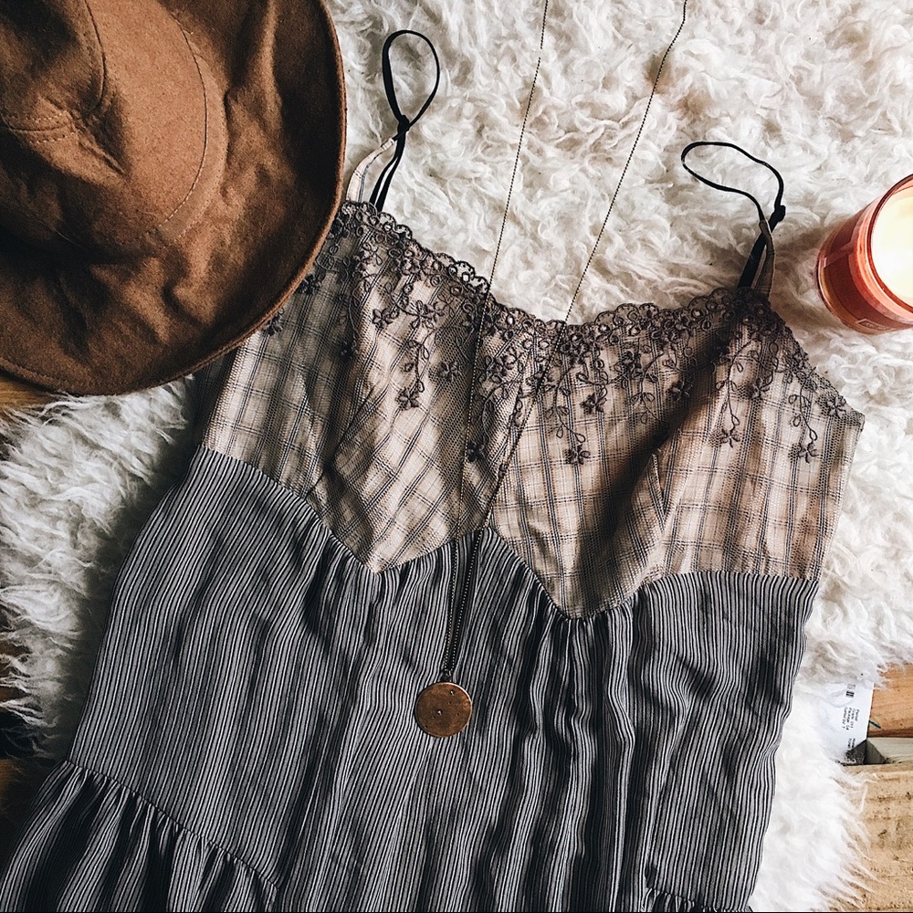 Cop Copine Spaghetti Strap Dress Ruffle Detail