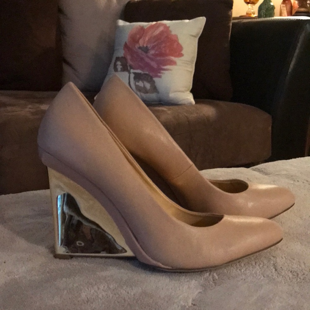 Wedge nude heels