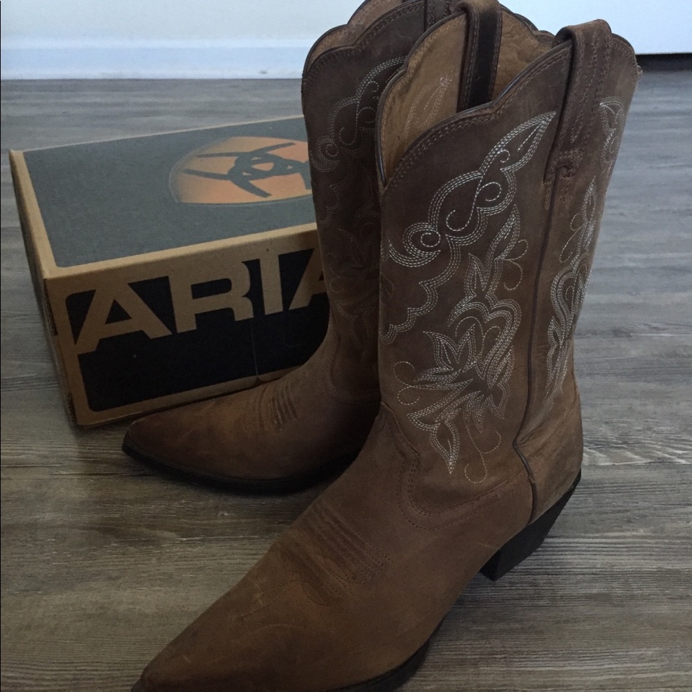 Ariat Western J Toe Distressed Brown CowBoy Boots