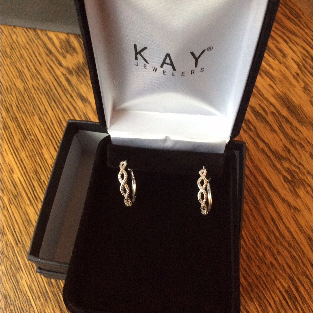 LAST PR 💗Kay Jewelers Sterling & Diamond Earrings - Picture 4 of 6