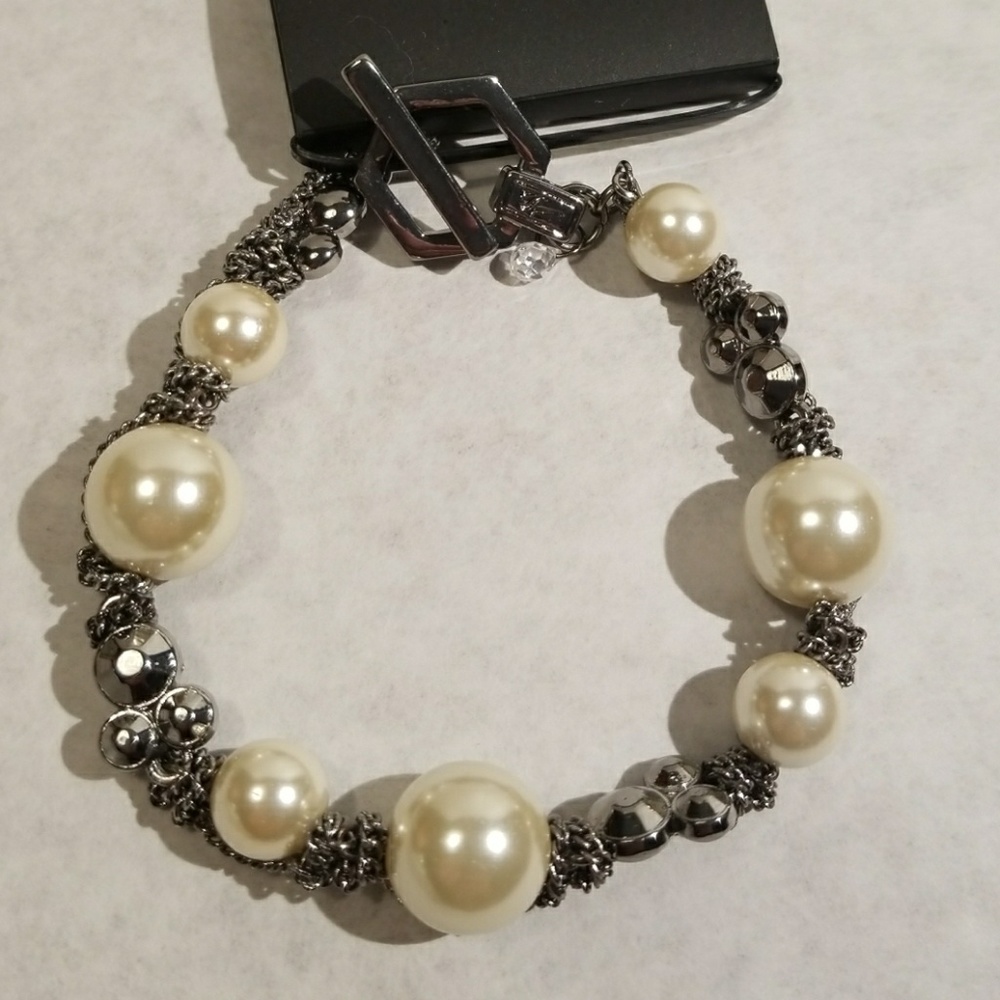Simply Vera Vera Wang Faux Pearl & Chain Bracelet