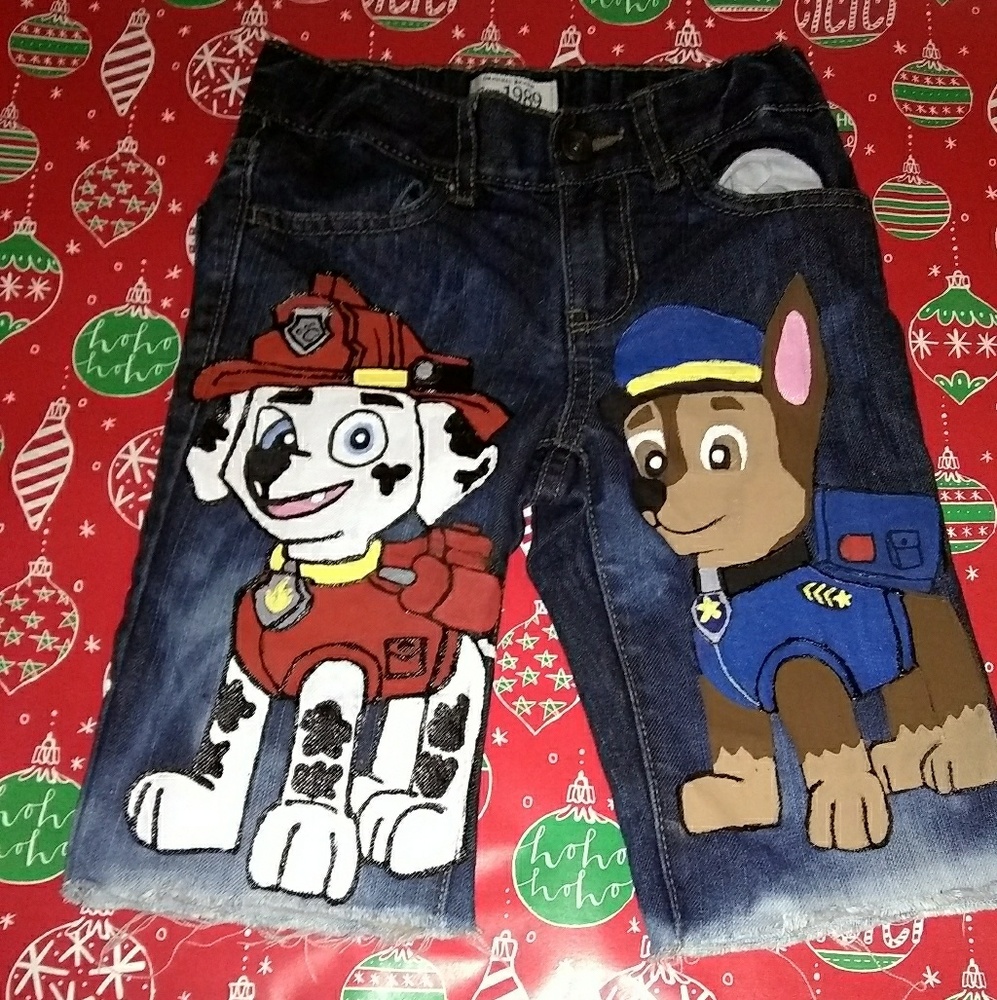 Custom Paw Patrol Denim Shorts