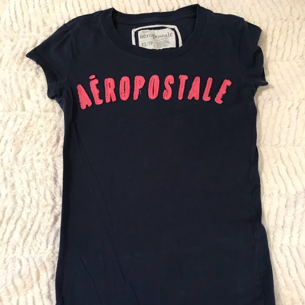 Aeropostale Navy Graphic Short Sleeve