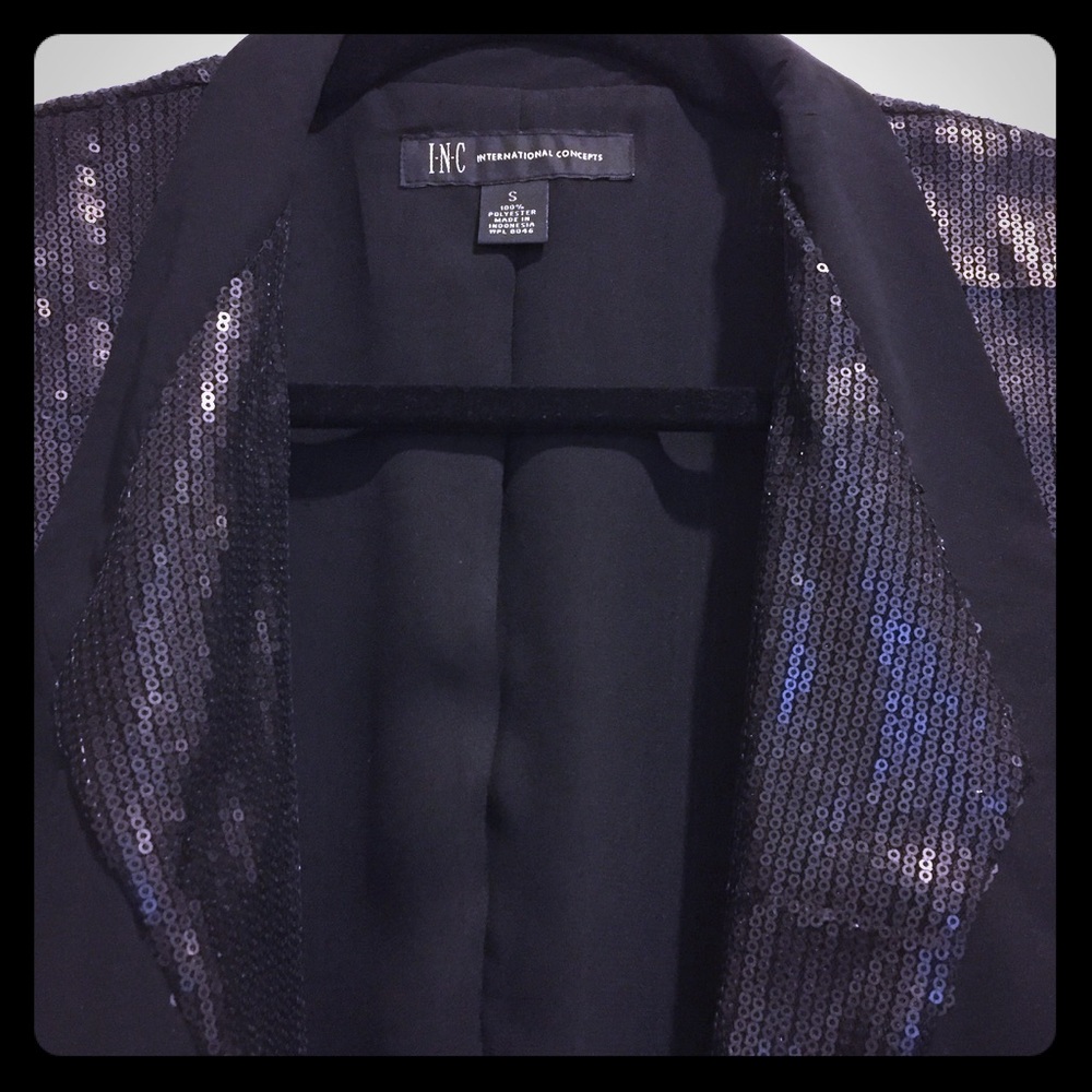INC black sequin jacket