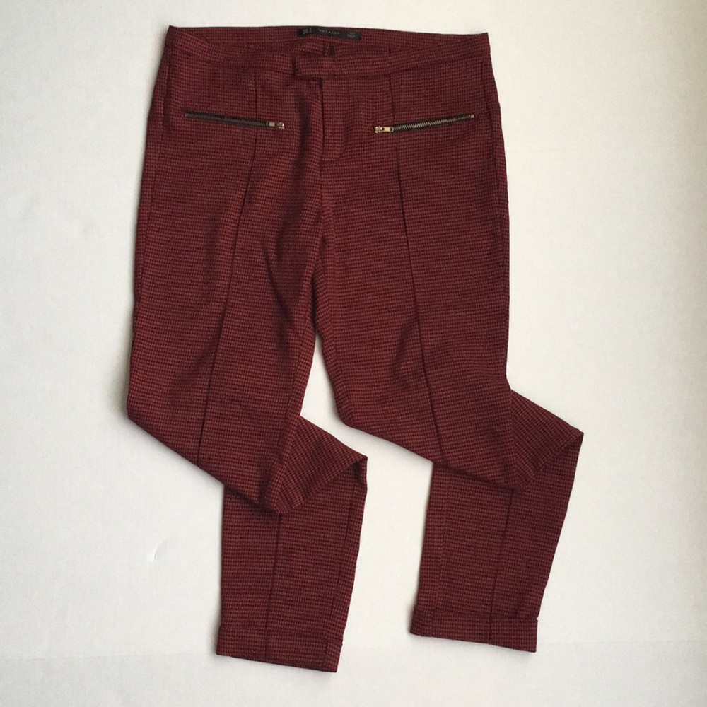 Zara Trafaluc Houndstooth slim fit trousers