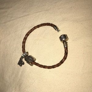 Authentic Leather Pandora Bracelet