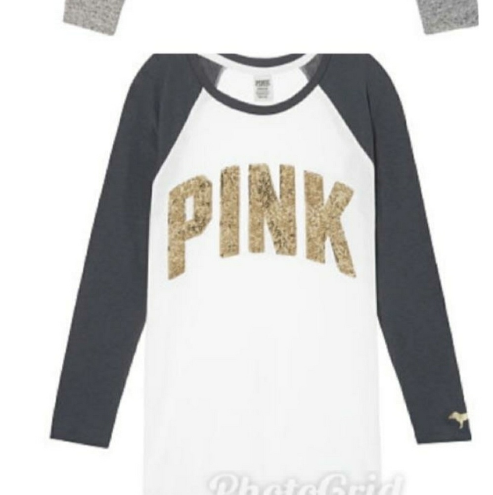 😍NWT❤ Victoria's Secret PINK BLING Jersey T-Shirt