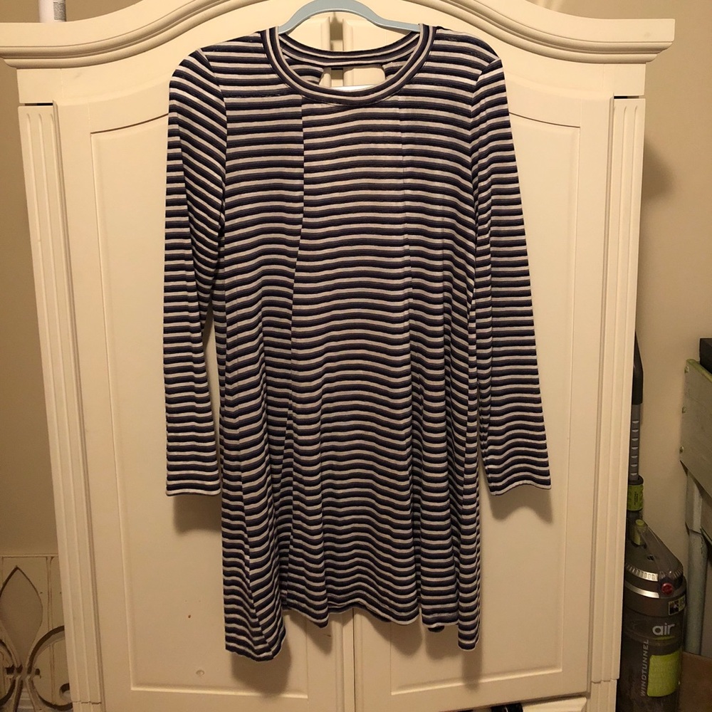BCBGeneration Striped Dress with Keyhole Back