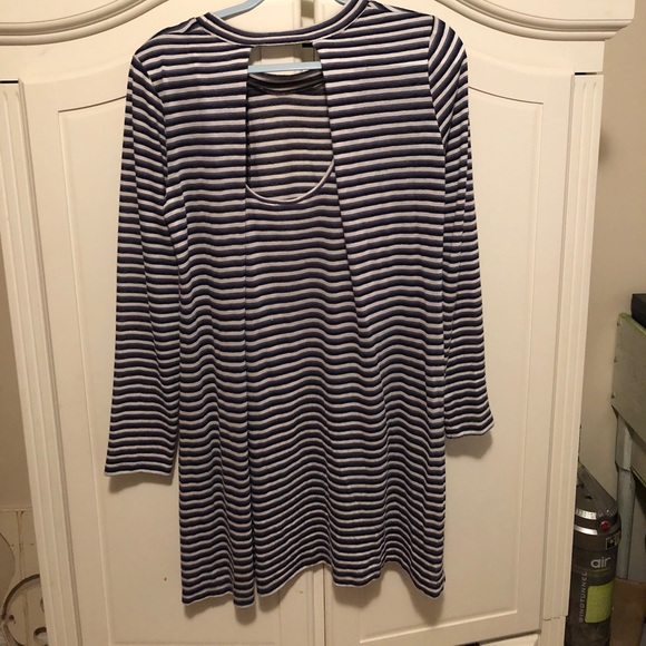 BCBGeneration Striped Dress with Keyhole Back - Picture 2 of 2