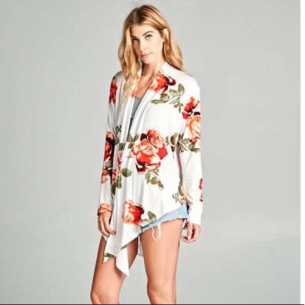Last 1! Floral print open cardigan - Picture 6 of 6