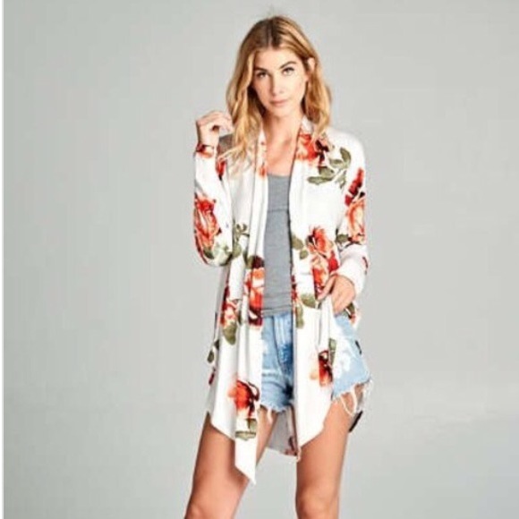 Last 1! Floral print open cardigan - Picture 5 of 6