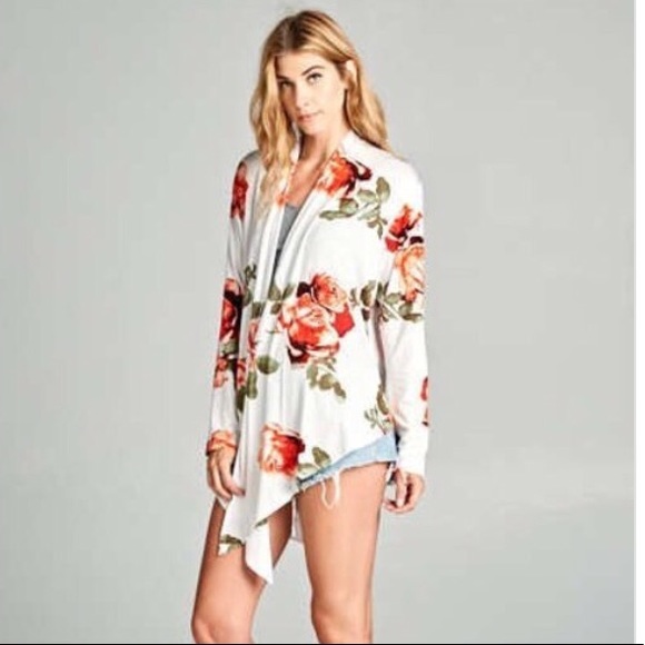 Last 1! Floral print open cardigan - Picture 6 of 6