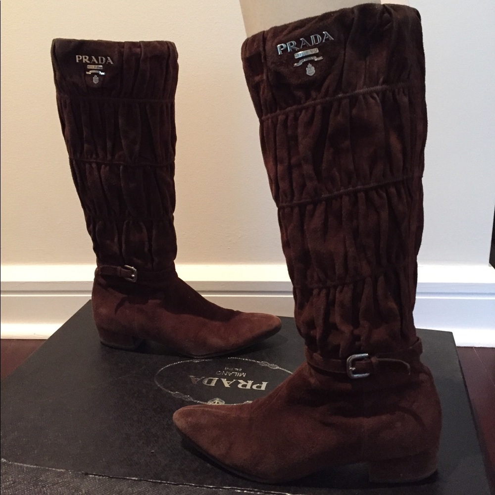 Prada Nappa Gaufre Suede Boots 36 (US6)