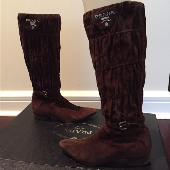 Prada Nappa Gaufre Suede Boots 36 (US6) - Picture 1 of 8