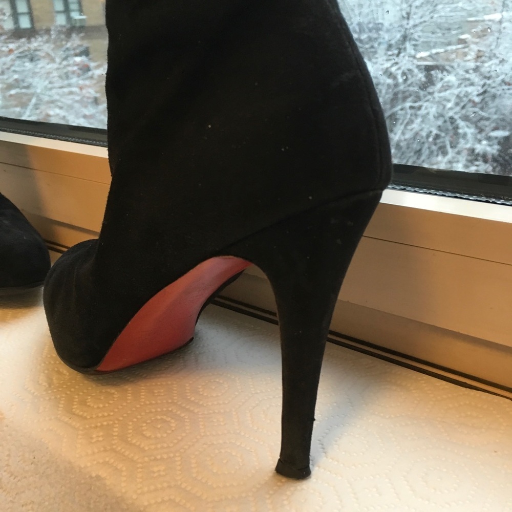 LOUBOUTIN Black Suede boots Sz 37 - Picture 3 of 8