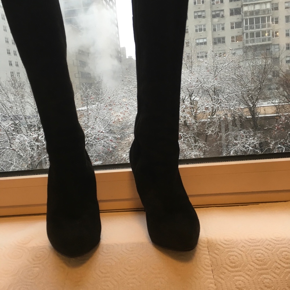 LOUBOUTIN Black Suede boots Sz 37 - Picture 4 of 8