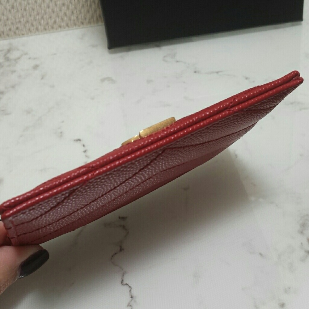 Saint Laurent Red Card Case with Gold Hardware - Picture 6 of 8