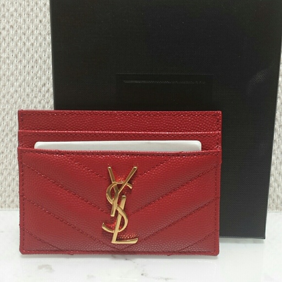 Saint Laurent Red Card Case with Gold Hardware - Picture 3 of 8