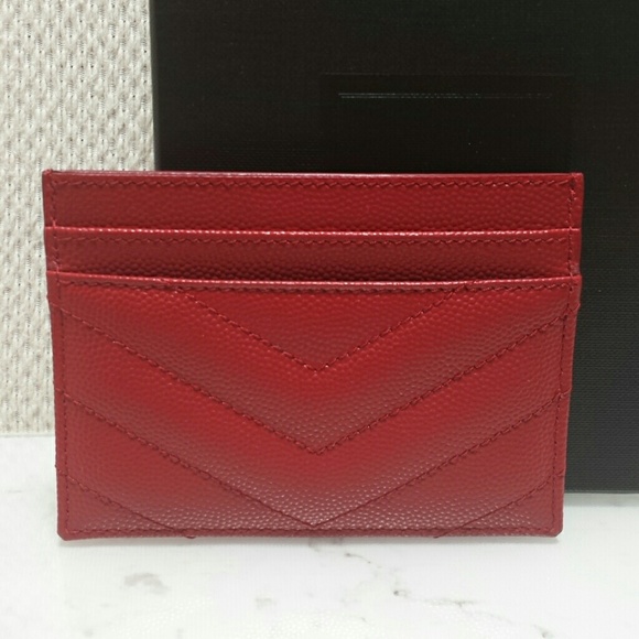 Saint Laurent Red Card Case with Gold Hardware - Picture 4 of 8