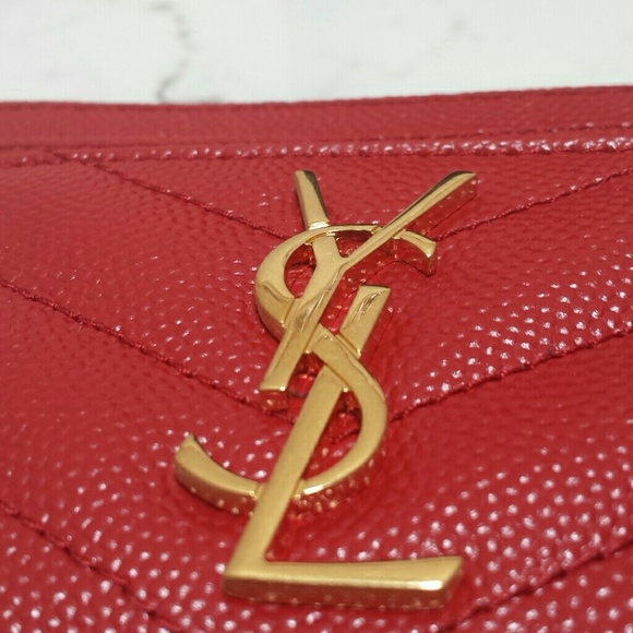 Saint Laurent Red Card Case with Gold Hardware - Picture 5 of 8