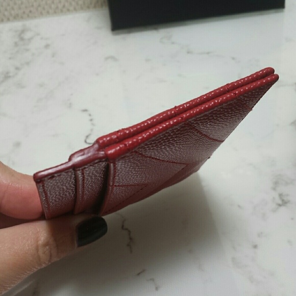 Saint Laurent Red Card Case with Gold Hardware - Picture 7 of 8