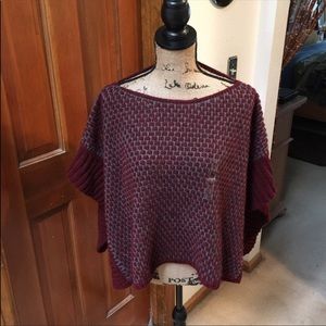 Poncho style top with a bit of gold in the weave