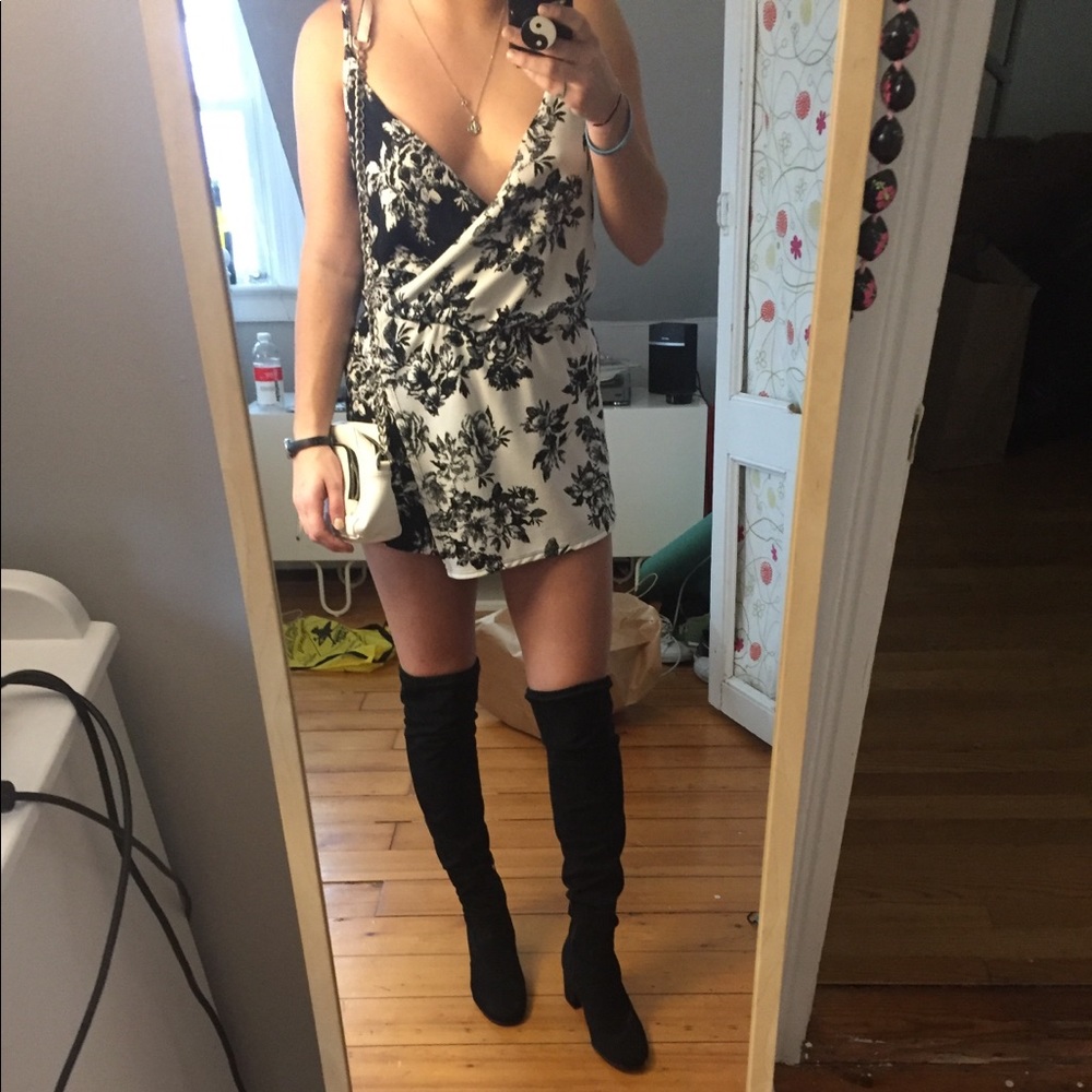 Urban Outfitters B&W Floral Romper.