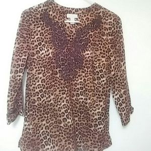 Leopard print tunic.  Sz medium.