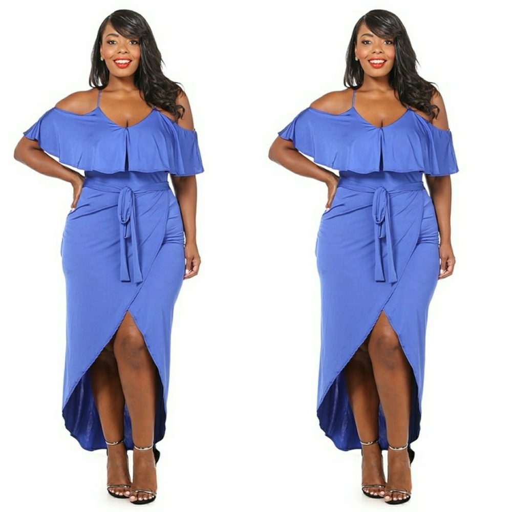 New 1x  plus size blue dress - Picture 2 of 6
