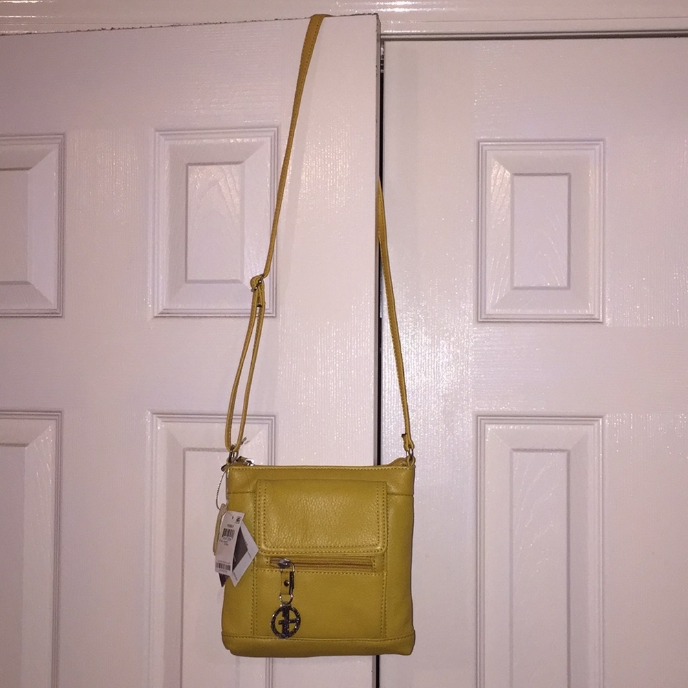 Brand New! Leather Yellow crossbody bag.