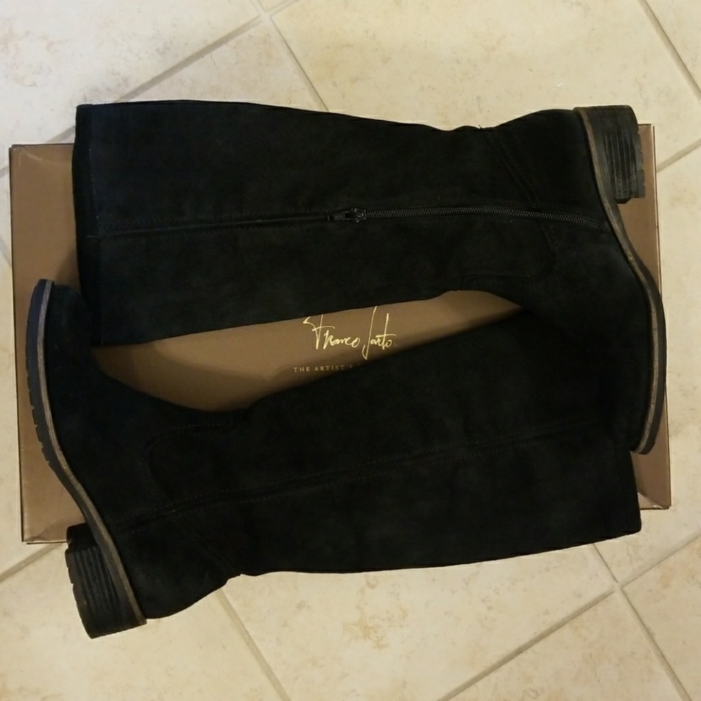 Franco Sarto black wash suede boots size 7
