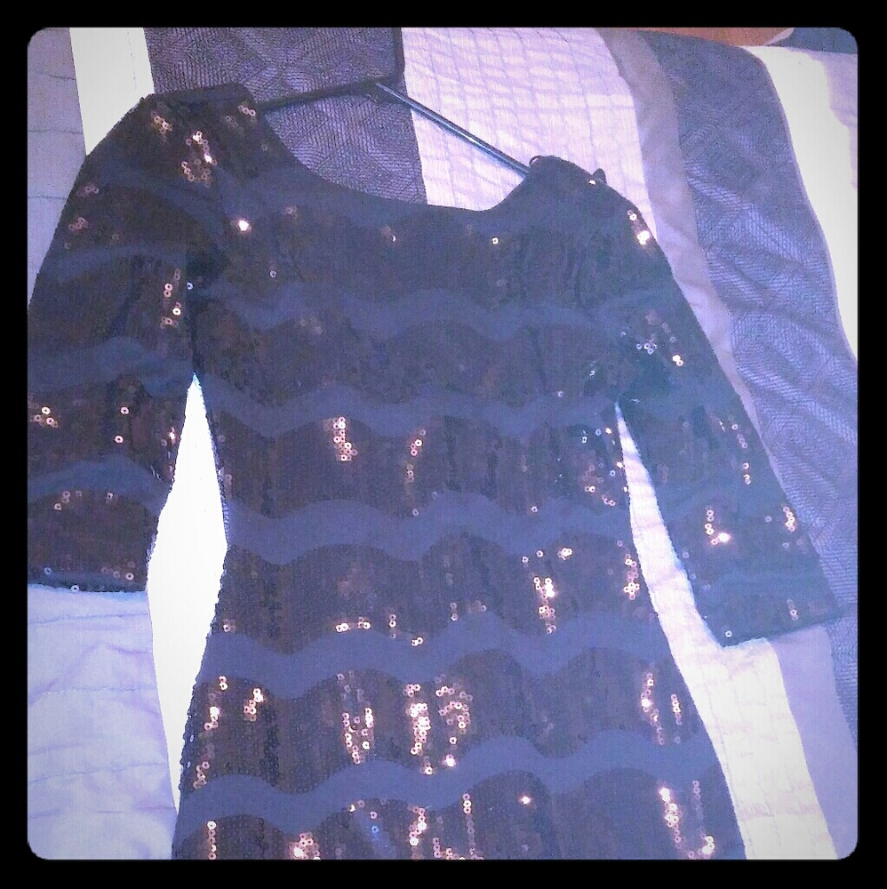 Black shiny dress