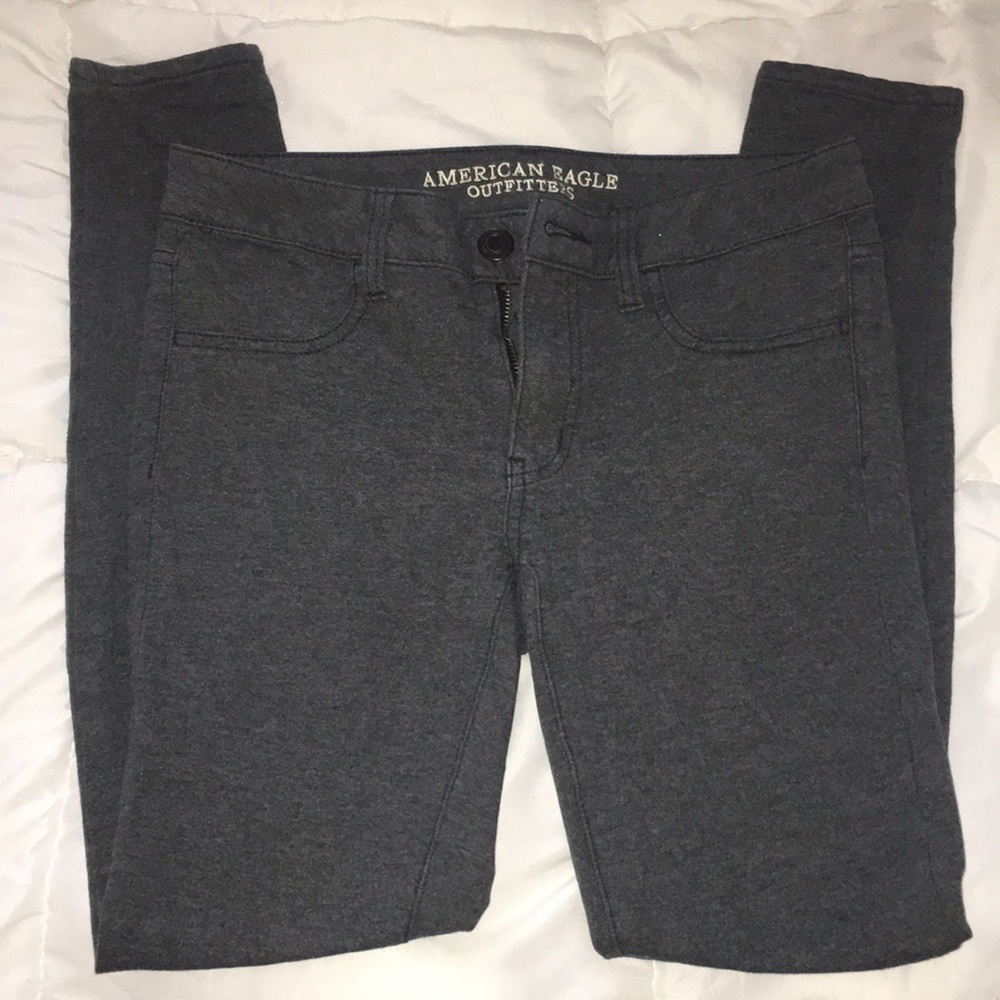 Gray American eagle super stretch jeggings