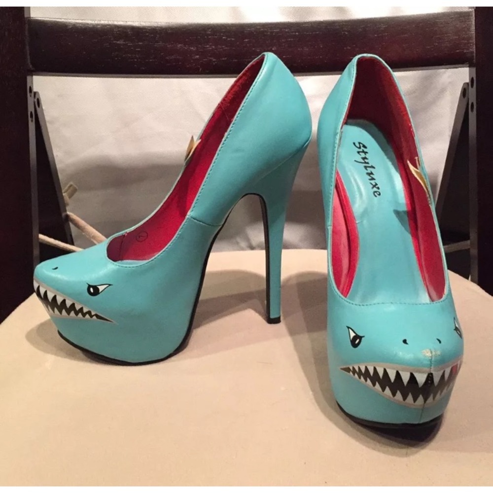 Aqua shark high heels